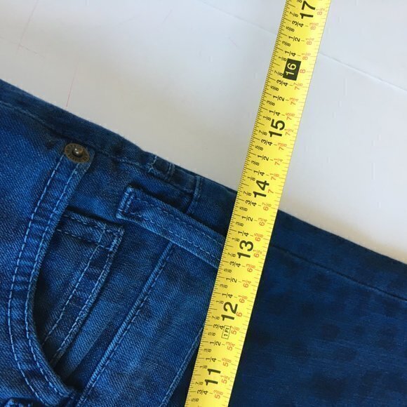 Current Elliott The Ankle Skinny Jeans Sapphire Blue Leopard Womens Size‎ 24 - Picture 8 of 10